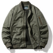 Collared Bomber Jacket Olive Men's Clothing