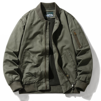 Collared Bomber Jacket Olive Men's Clothing