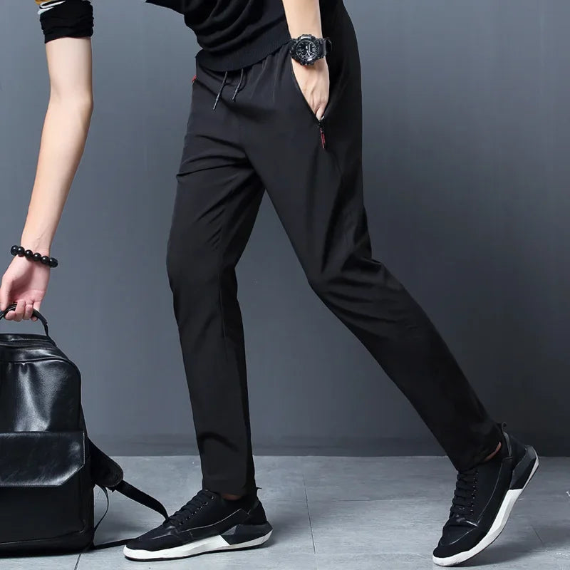 Korean Straight-Fit Men’s Jogger Pants – Slim Elastic Men Pants