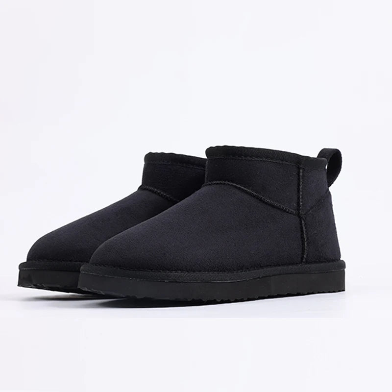 Warm Fuzzy Snow Boots for Winter Black Fuzzy Snow Boots