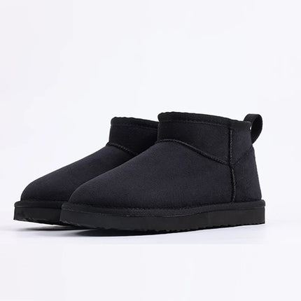 Warm Fuzzy Snow Boots for Winter Black Fuzzy Snow Boots