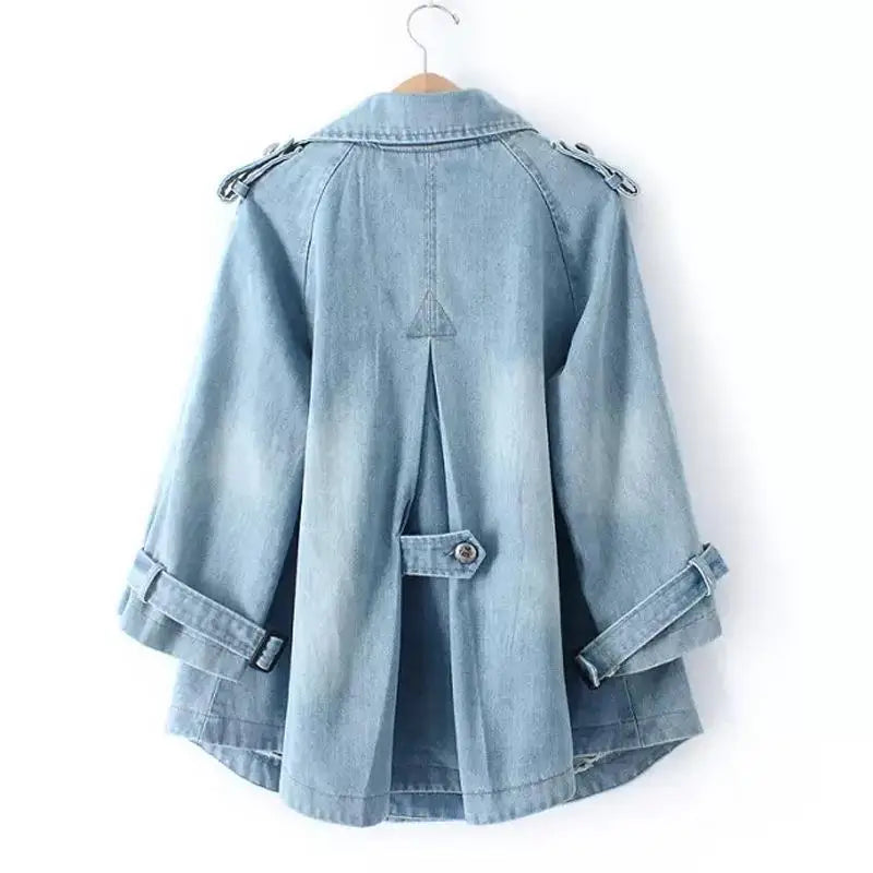 Women's Collar Cape Jeans Jacket Jacket