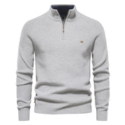 Max | Stylish Zip-Up Sweater Light Grey