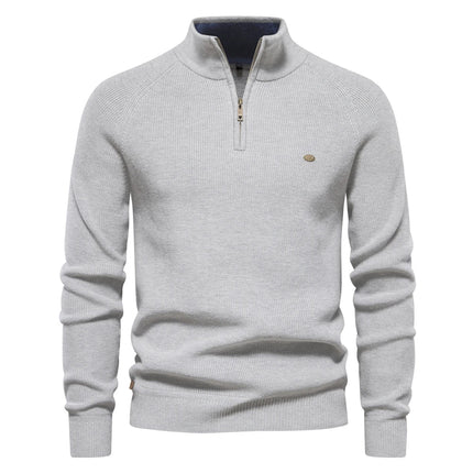 Max | Stylish Zip-Up Sweater Light Grey