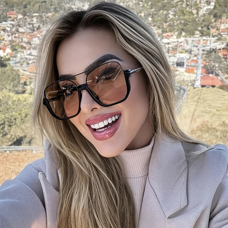 Vintage Oversized Square UV-400 Sunglasses – Trendy Sunglasses