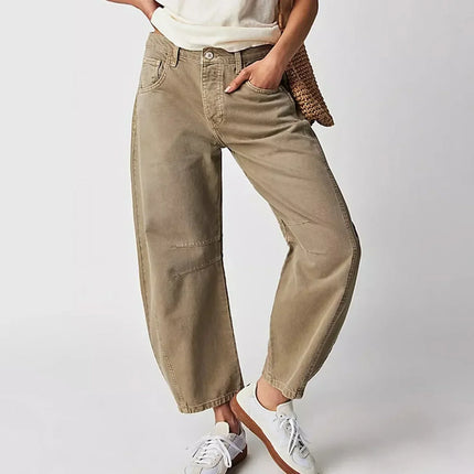 Margot | Wide-leg comfort jeans Beige Pants
