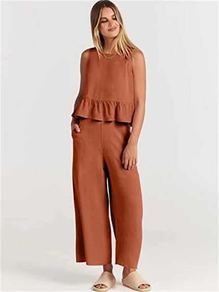 Amara™ | Casual Summer Co-ord Orange Two piece set
