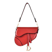 Sophia Women's PU Leather Saddle Shoulder Bag Red Handbags