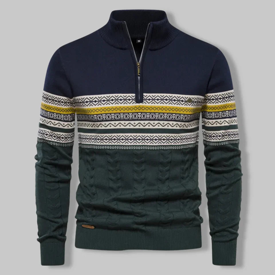 Oslo Quarter Zip Sweater Navy Sweater