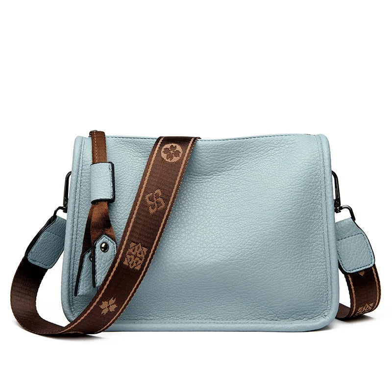 High-Quality Genuine Leather Women's Tote Bag SKY BLUE 27cm 10cm 20cm Tote Bags