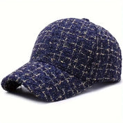 Boucle Knit Cap Navy Blue Caps