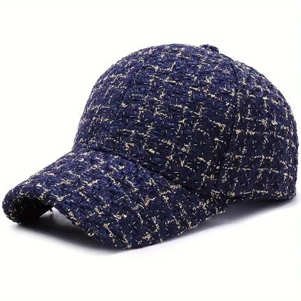 Bouclé Knit Cap Navy Blue
