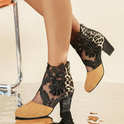 Heloise™ | Elegant Lacy High Heels Mesh Boots Shoes & Sandals