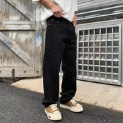 Premium Jacquard Denim Jeans Black Pants