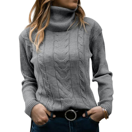 Women's Cozy Knitted Sweater Light grey Sweater