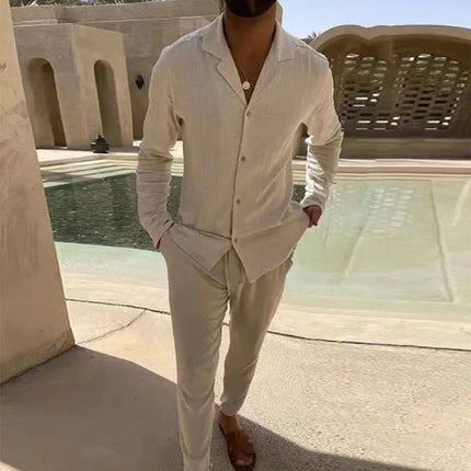 Kai™ | Casual Two Piece Set for Men Beige Two piece set
