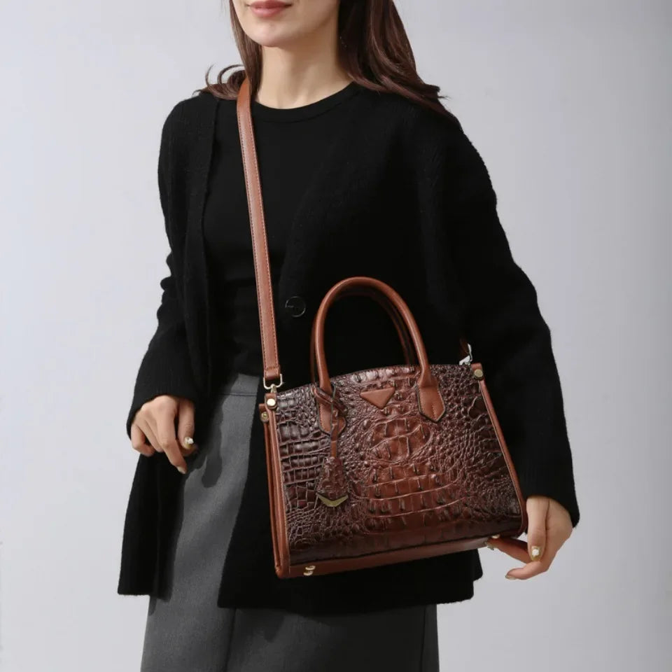 Vintage Crocodile Leather Designer Handbag Handbags