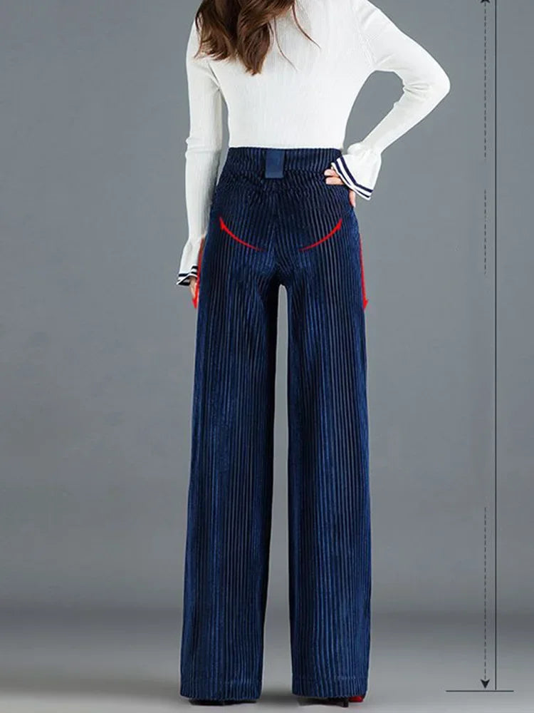 Velvet Eleganza Wide‑Leg Trousers Trousers