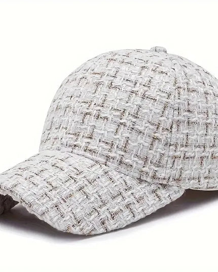 Bouclé Knit Cap White
