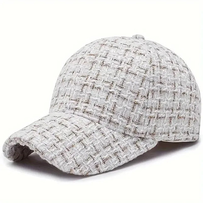 Bouclé Knit Cap White