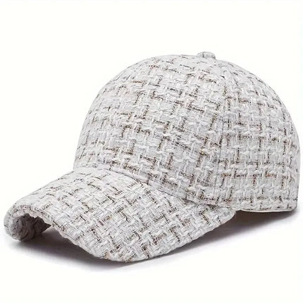 Bouclé Knit Cap White