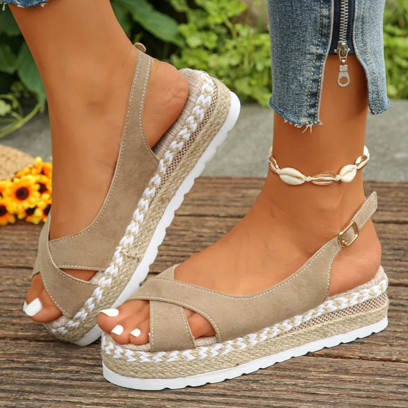 Isla – Cross-Strap Platform Sandals Sandals