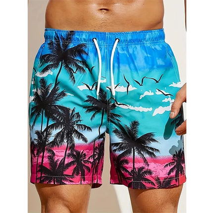 Men's 3D Coconut Tree Print Beach Shorts DK2024WF1542 Shorts