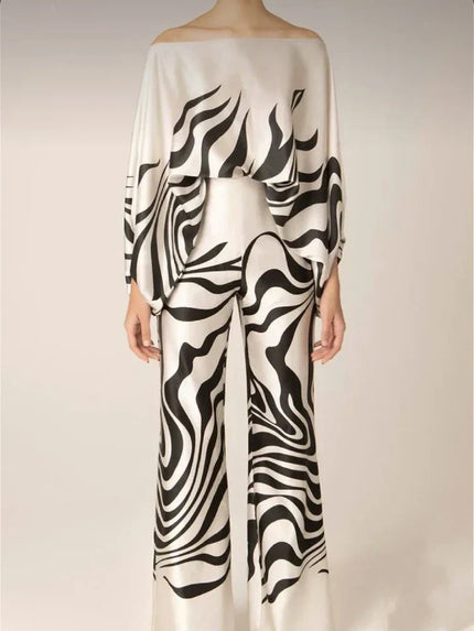 Lilie | Colorful two-piece set Black white Two Pieces Sets