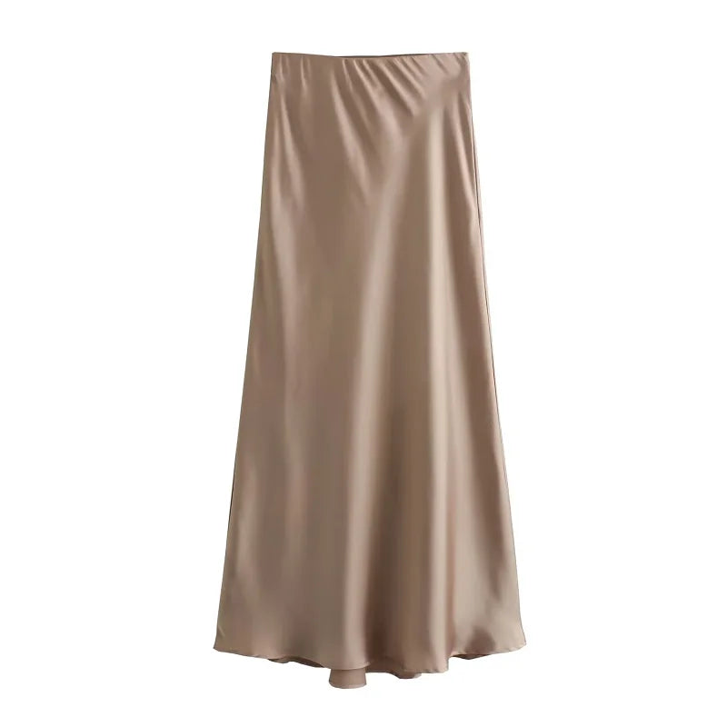 Juliet | Silk Skirt Khaki