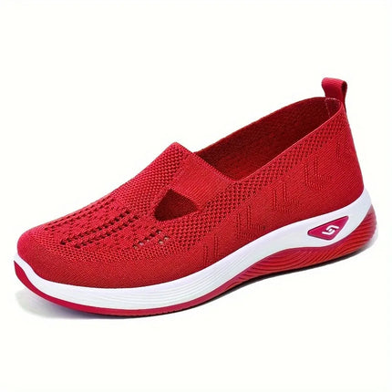 Maya™ - Breathable Knit Sneakers Red Sandals