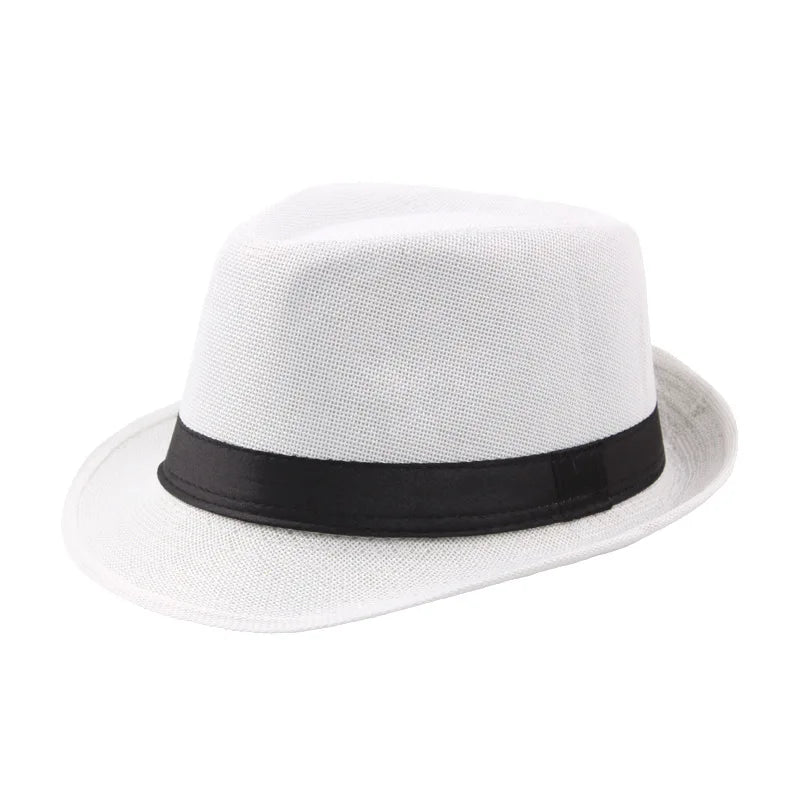 Stylish Wide-Brim Straw Hat for Summer Sun white Adult Hats