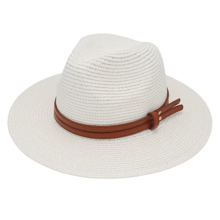 Breathable Straw Panama Sun Hat White Hats