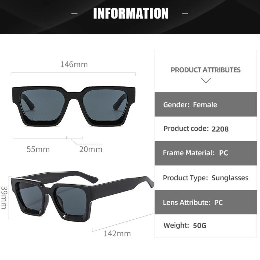 Retro Square Unisex UV400 Sunglasses Sunglasses