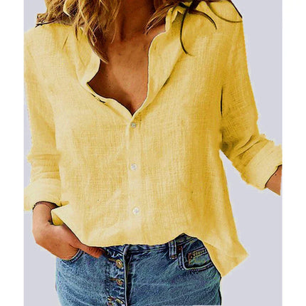 Lily | Women's Print Shirt Yellow