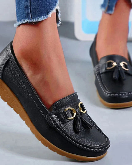 Celeste™ - Genuine Leather Tassel Moccasins Shoes