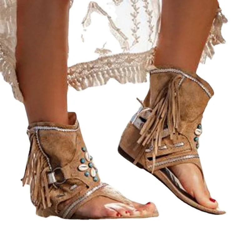 Holly™ - Retro Fringe Boho Sandals