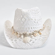 Coastal Seashell Straw Hat White Hats