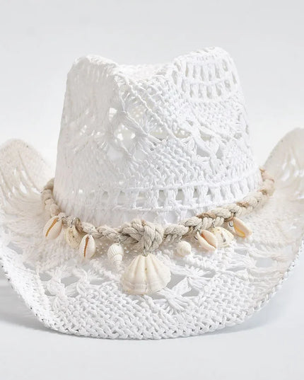 Coastal Seashell Straw Hat White Hats