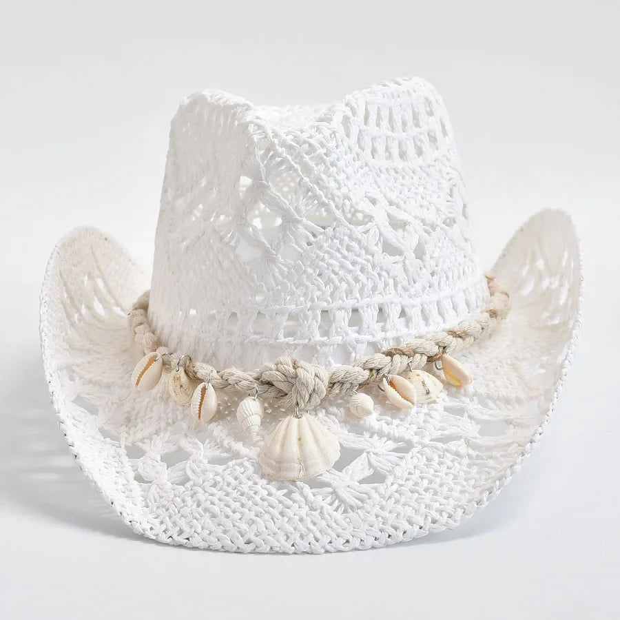 Coastal Seashell Straw Hat White Hats