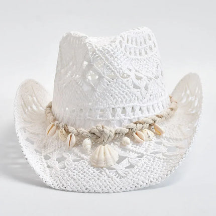 Coastal Seashell Straw Hat White Hats