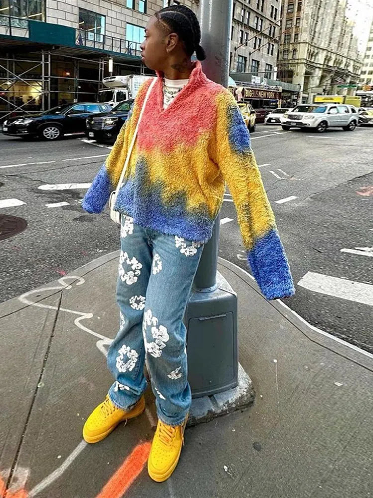 Retro Denim Tears Couples Outfit - Matching Jacket and Pants Set Jacket