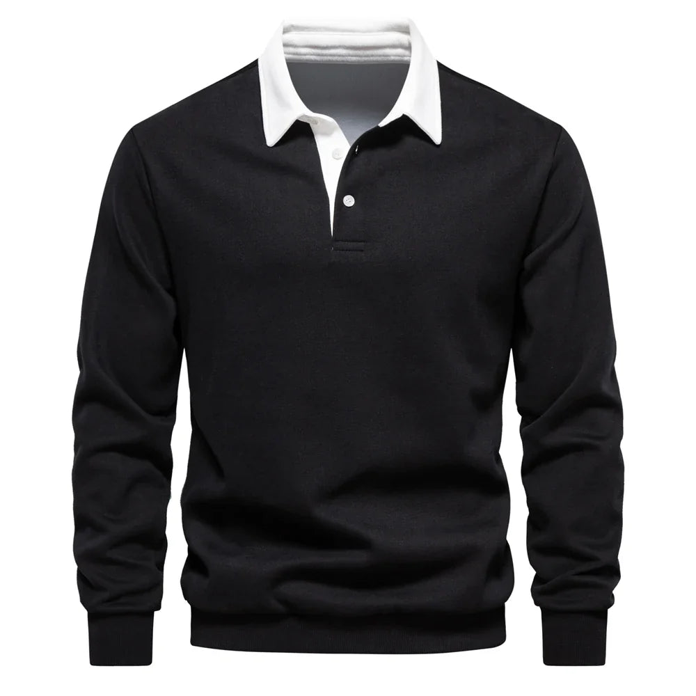 Darren | Timeless Polo Pullover Black