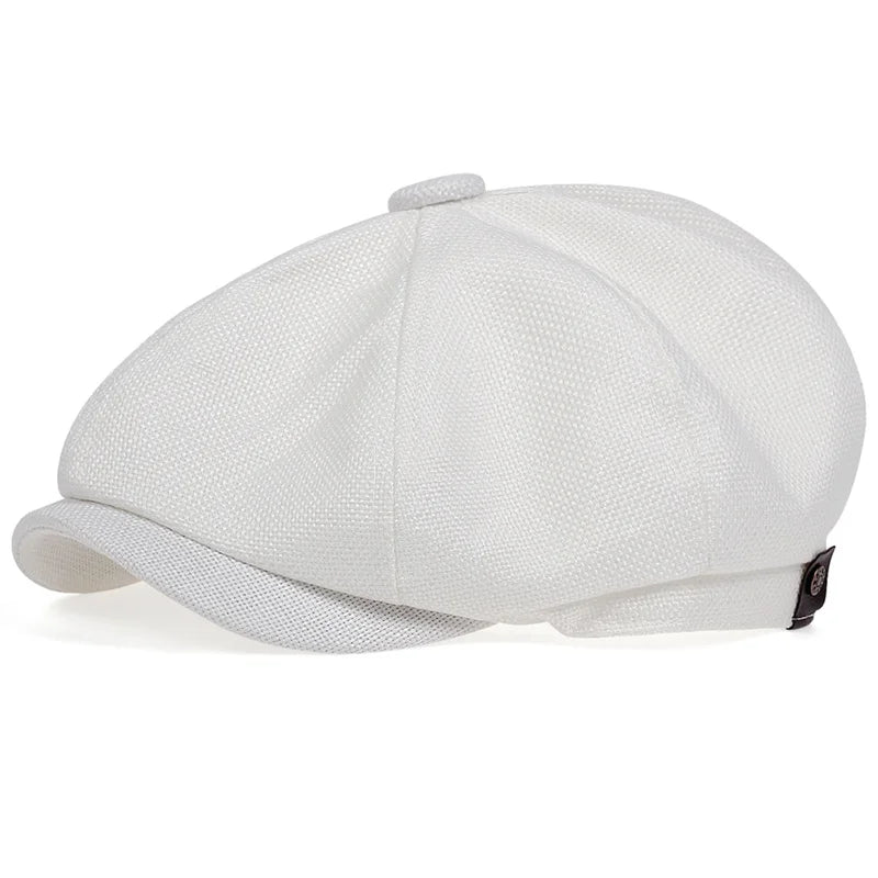 Unisex Casual Newsboy Hats white One Size Hats