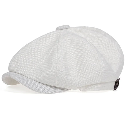 Unisex Casual Newsboy Hats white One Size Hats