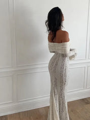 Women's Hollow-Out Lace Backless Maxi Dress Dresses