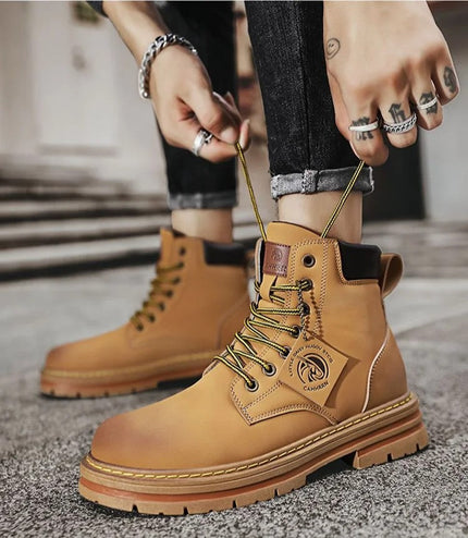 Charles™ - Comfortable Warm Lace-up Boots Brown