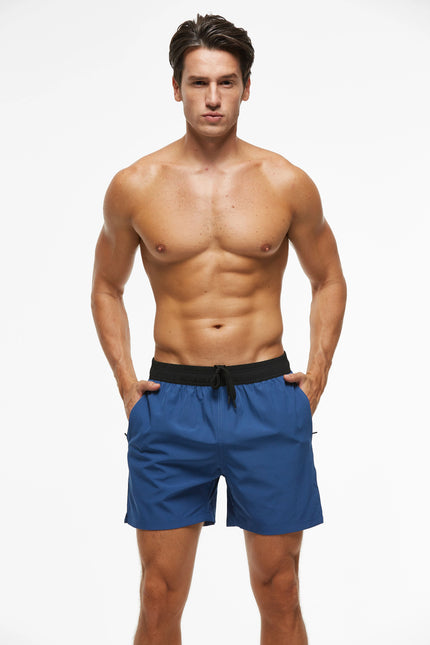 Men's Quick-Dry Swim Trunks with Zipper Pockets Navyblue Shorts