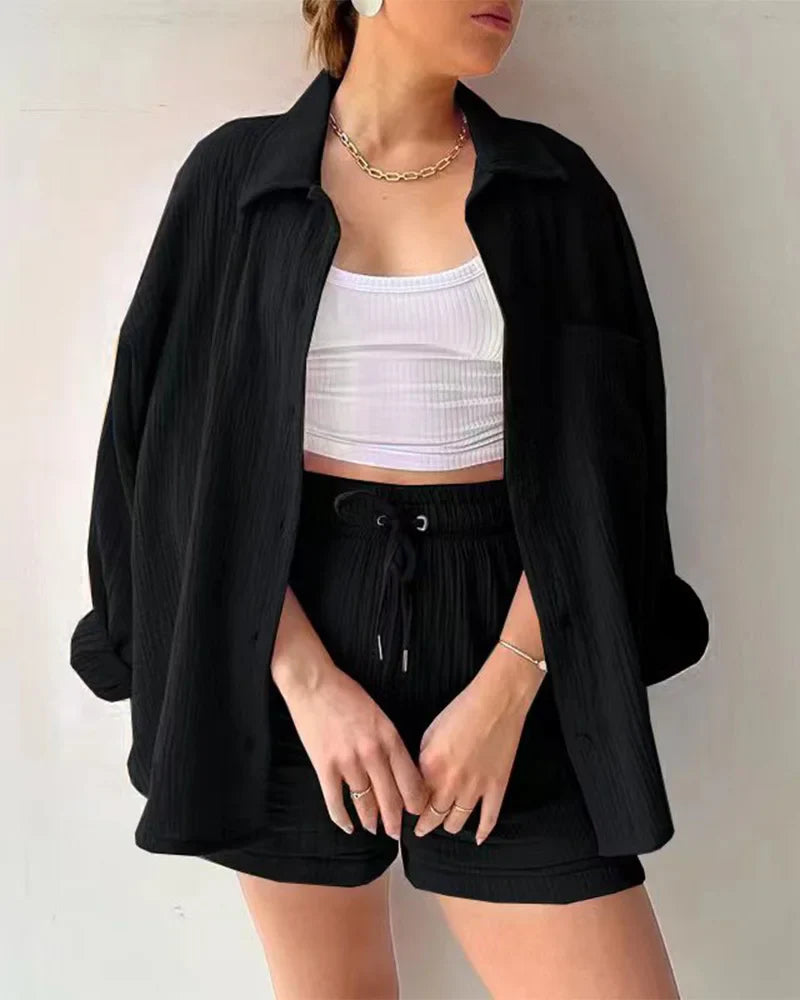 Carmen™ | Casual Cotton Set for Women Black