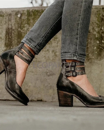Comfortable and Elegant Thick-heeled Shoes Woman Shoes
