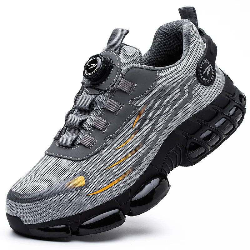 Bryce™ | Rotary Button Safety Trainer Shoes for Men Gray Shoes